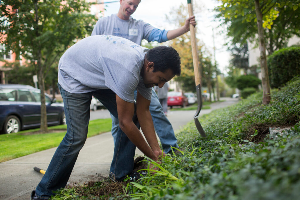 Gates Foundation employees volunteer for the United Way Day of Caring in Seattle, WA.
