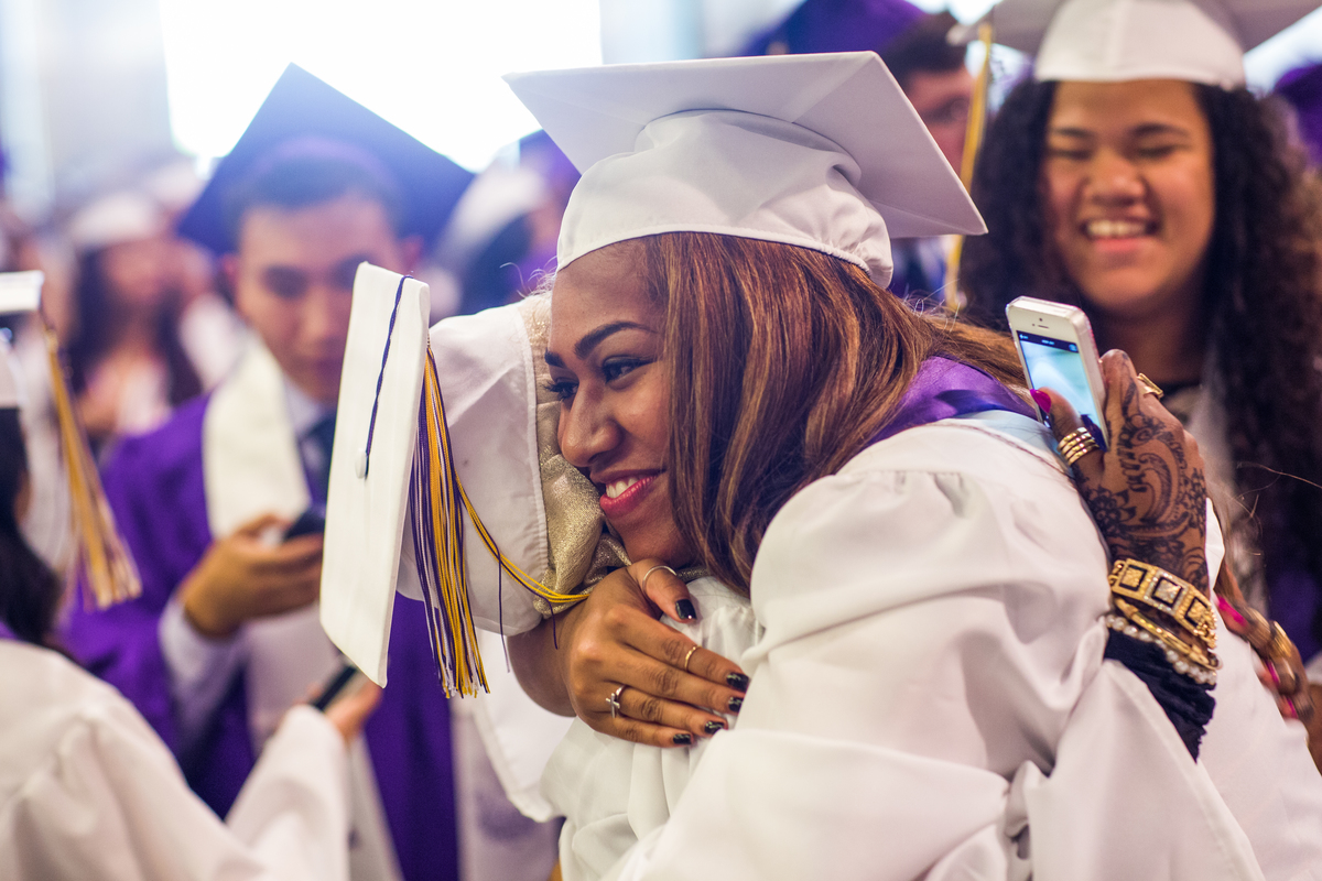 Highline High School conducts their 2014 graduation ceremony at the ShoWare Center in Kent, Washington on June 16, 2014.