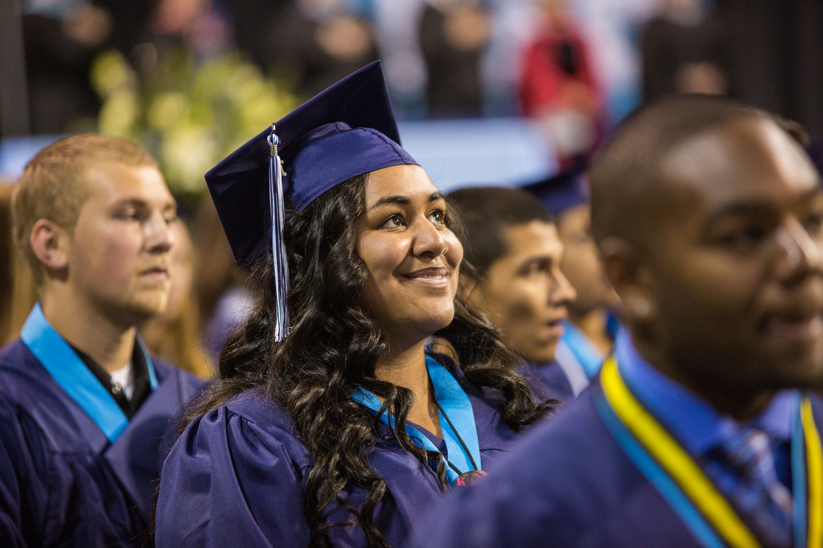Rainier Beach High School conducts their 2014 graduation ceremony at the ShoWare Center in Kent, Washington on June 16, 2014.