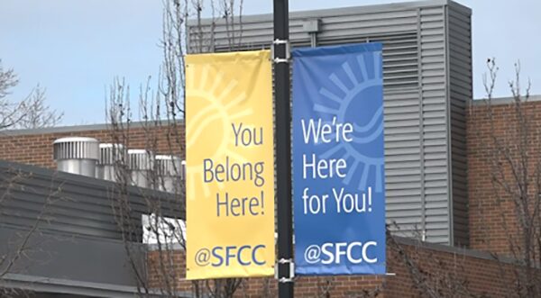 SFCC banners reading "You Belong Here!" and "We're Here for You!"