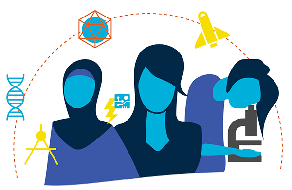 Illustration in women in STEM fields