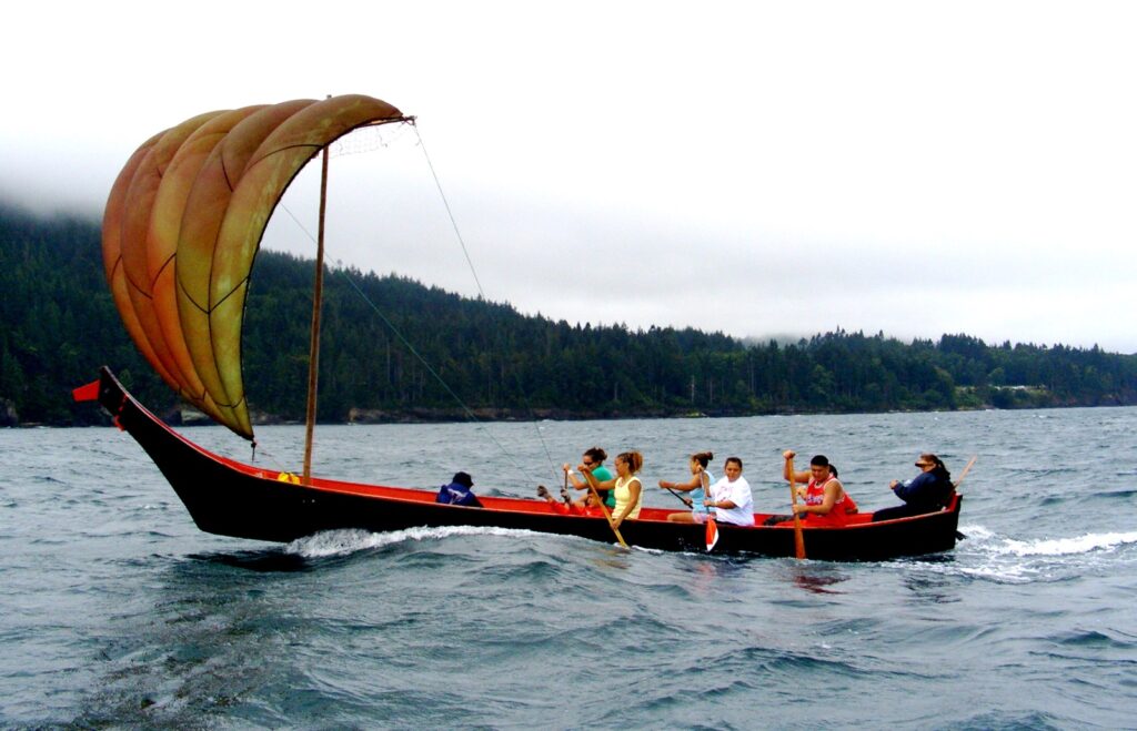 A sailboat on the water.