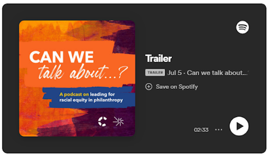 Can we talk about...? podcast episode logo