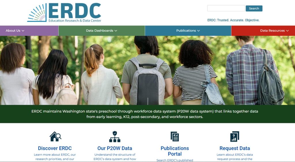 ERDC homepage screenshot