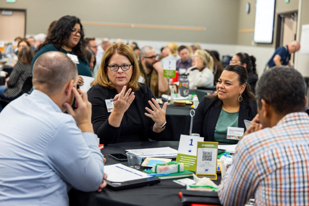 Participants of "Limitless Learning Network Convening" engage in discussion during the learning session at Spokane Community College in Spokane, Washington on April 25, 2024.